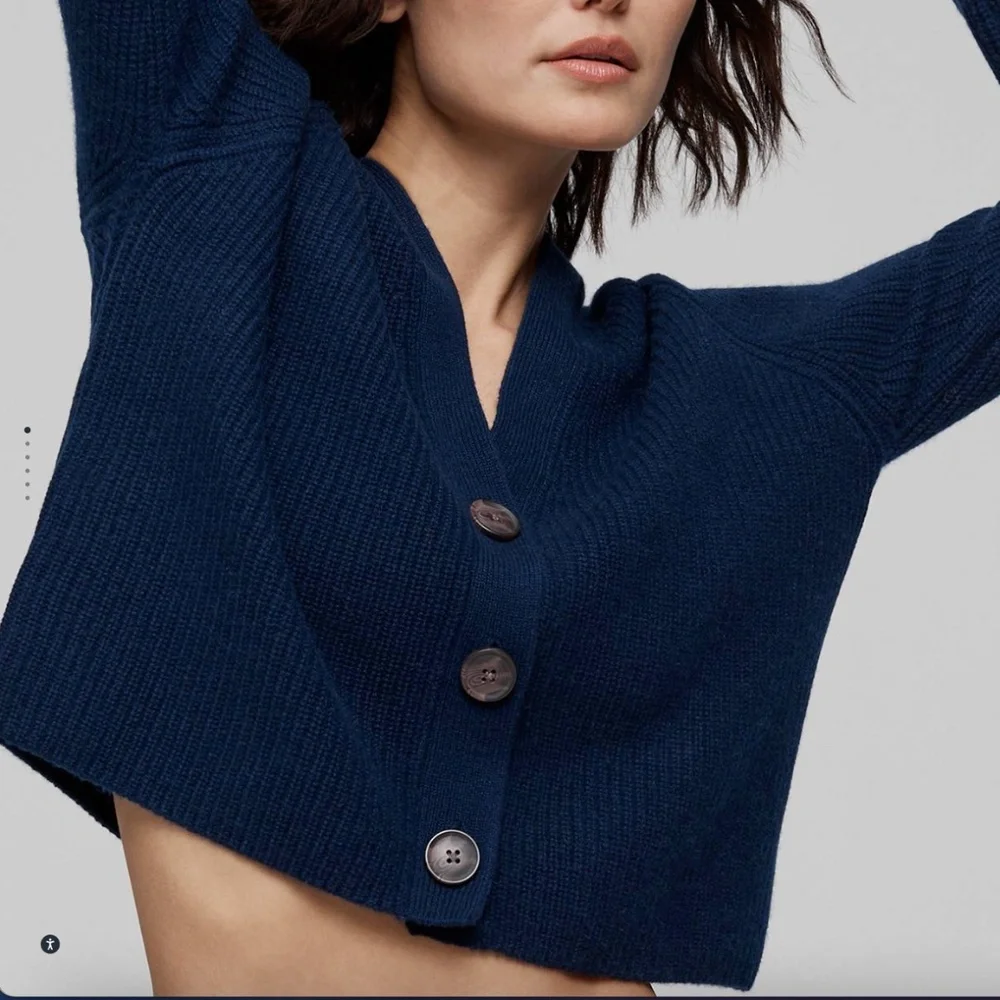 CROPPED FISHERMAN CASHMERE CARDIGAN FROM NAKEDCASHMERE - Picture 1 of 12
